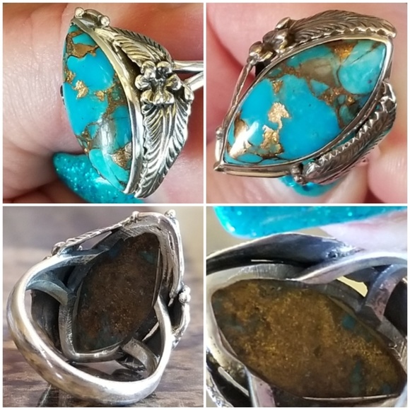 Genuine South Western Copper Turquoise Ring 6 - Picture 5 of 7